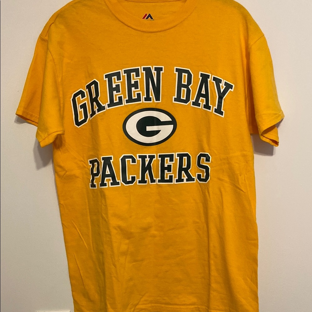 Majestic Yellow Green Bay Packers Men's T-Shirt - Picture 1 of 4